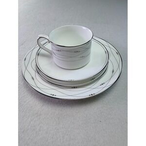 Royal‎ Doulton Platinum Lux Silver Rim 5 Pc Place Setting NEW